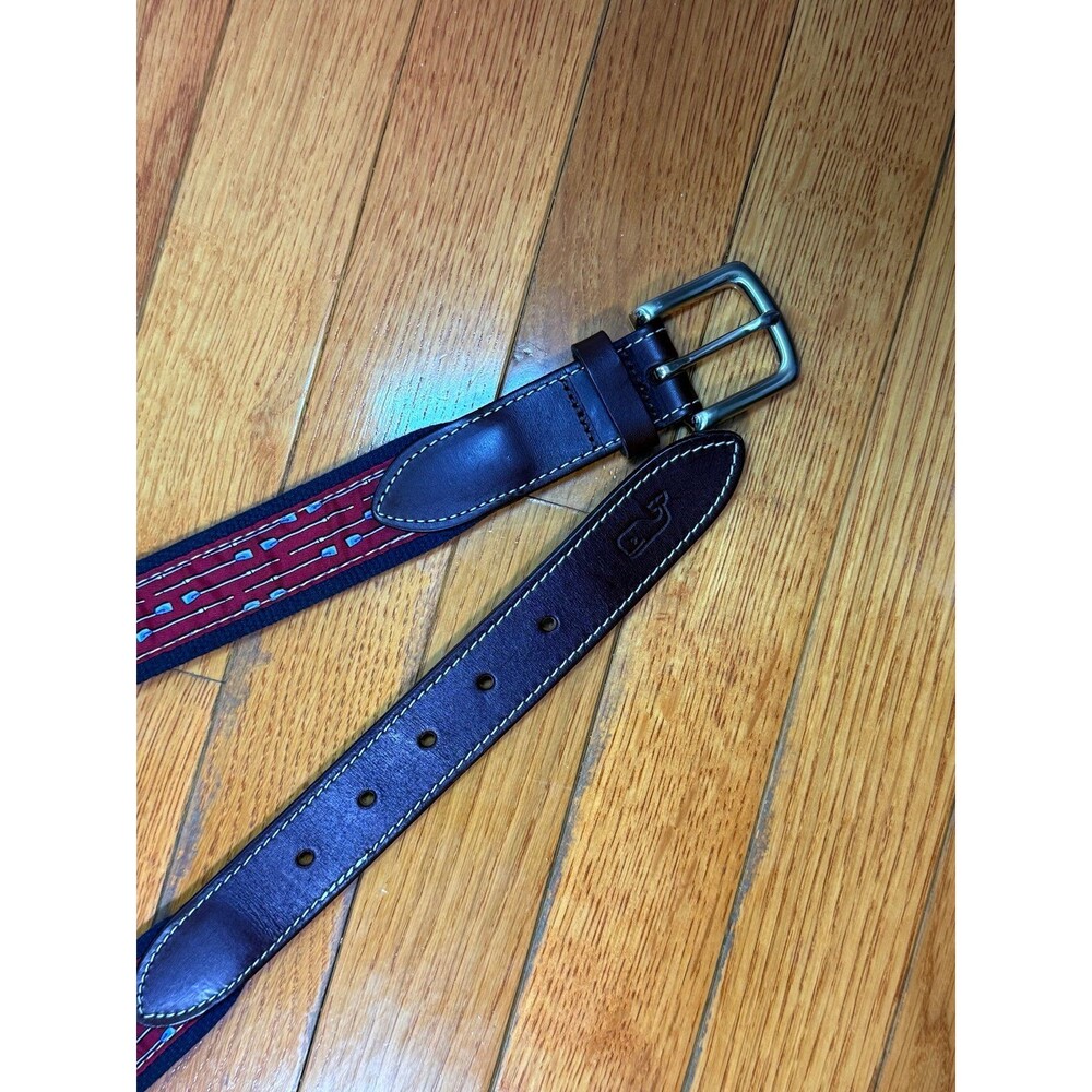 Vineyard‎ Vines Leather and Canvas Belt Size 34
